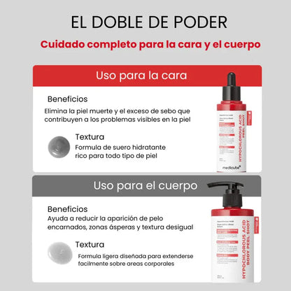 HOCl Rice Peel Duo Face & Body® - Exfoliación suave y segura para cada zona de tu piel