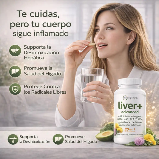 Liver Detox Glow+ Fórmula avanzada 20 en 1 para el soporte hepático diario