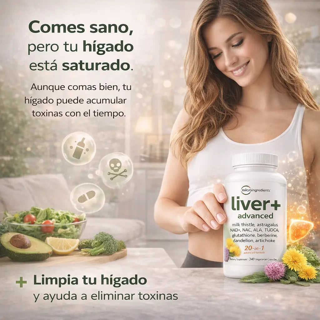 Liver Detox Glow+ Fórmula avanzada 20 en 1 para el soporte hepático diario