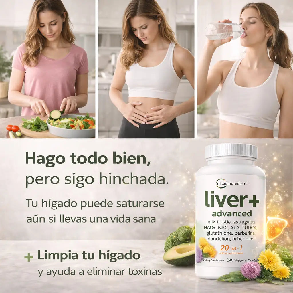 Liver Detox Glow+ Fórmula avanzada 20 en 1 para el soporte hepático diario