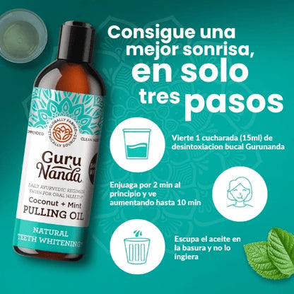ENJUAGUE DESINTOXICACIÓN BUCAL GURUNANDA + RASPADOR DE LENGUA GRATIS